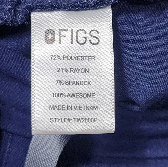 Figs Yola Skinny Scrub Navy Blue Pants Sz XS/ Petite Medical Uniform - Picture 5 of 6